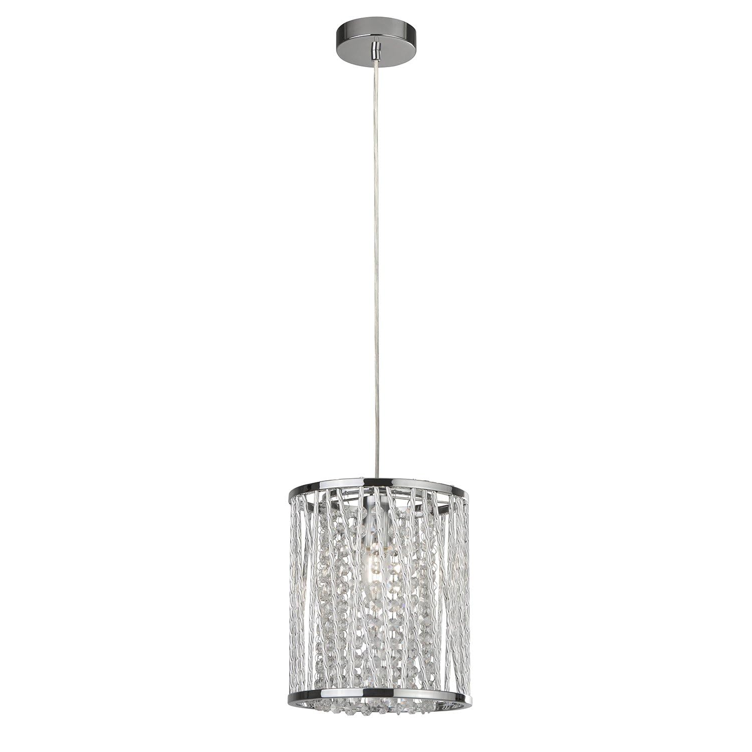 Searchlight   Elise  Pendant - Chrome Metal & Crystal , BrandAlley