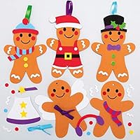 Baker Ross Gingerbread Man Mix and Match Kits - Pack of 8, Christmas Arts and Crafts and Christmas Decorations for Kids (AX357)