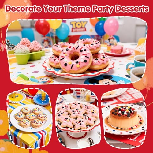 Image of Edible Mouse Sprinkles,Edible Black White Red and Yellow Pearls Jimmies,and Round Confetti Sprinkles for Cake Decorating,130g,Cupcakes Cookie Donuts Ice Cream Toppers,Themed Desserts,Birthday,Children's Party Supplies
