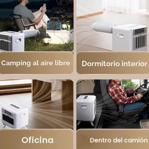 Aire acondicionado portátil con refrigeración de 3000 BTU, panel táctil de bajo consumo para uso doméstico y de oficina
