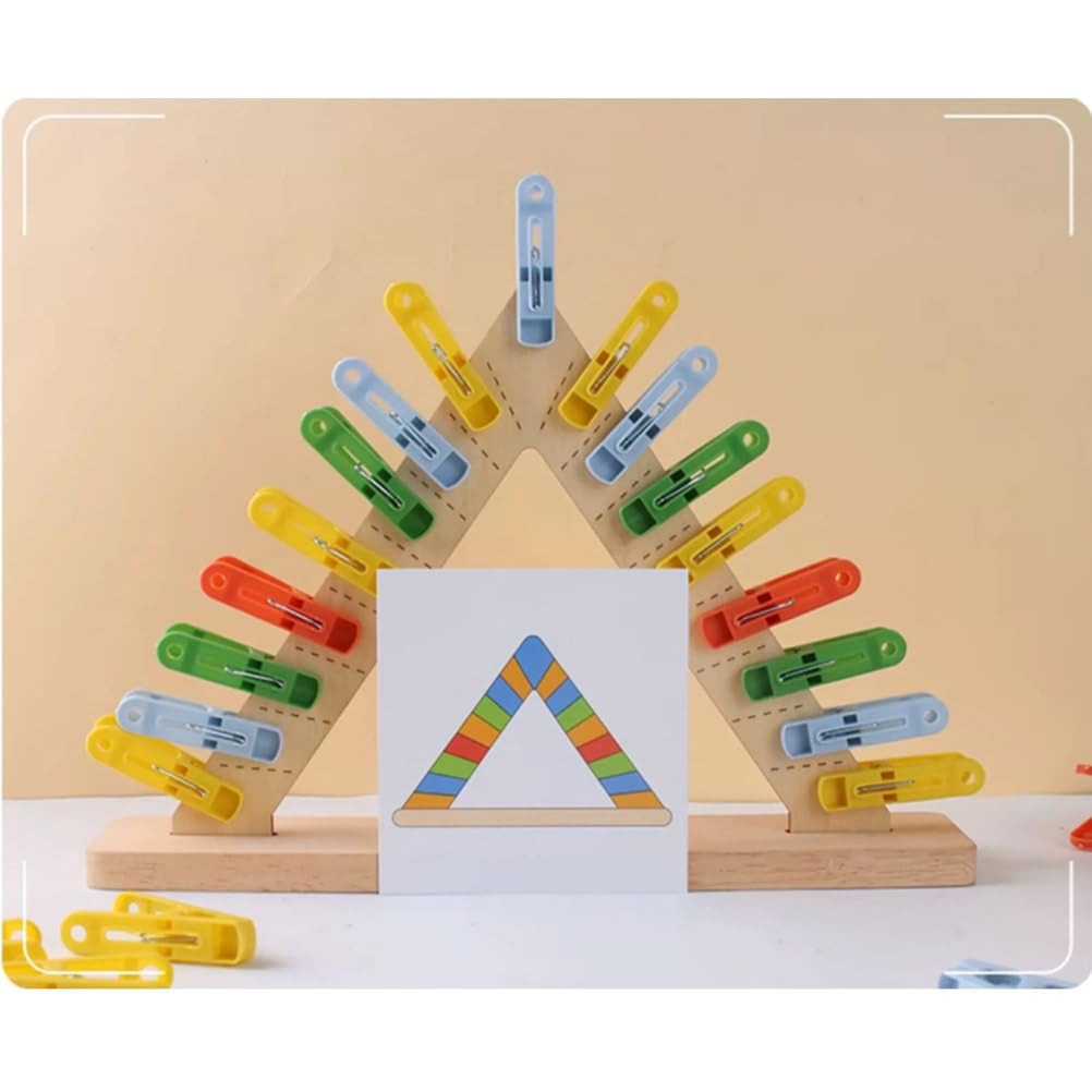 Ensemble Planche Pinces Bois Montessori associer Couleurs