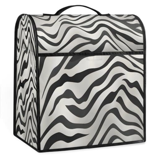 Coffee Maker Cover Zebra Print Animal Kitchen Appliance Covers Small Appliance Covers Blender Cover Juicer Cover Dust Covers for Kitchen Appliances with Top Handle and Pockets,Washable,B438