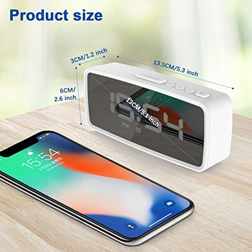 Image of Small Desk Clock, Digital Alarm Clock Battery Operated for Bedroom, with Dimmer, Dual Alarms, Snooze, Electric Bedside Desk Clock for Home, Office, Teens
