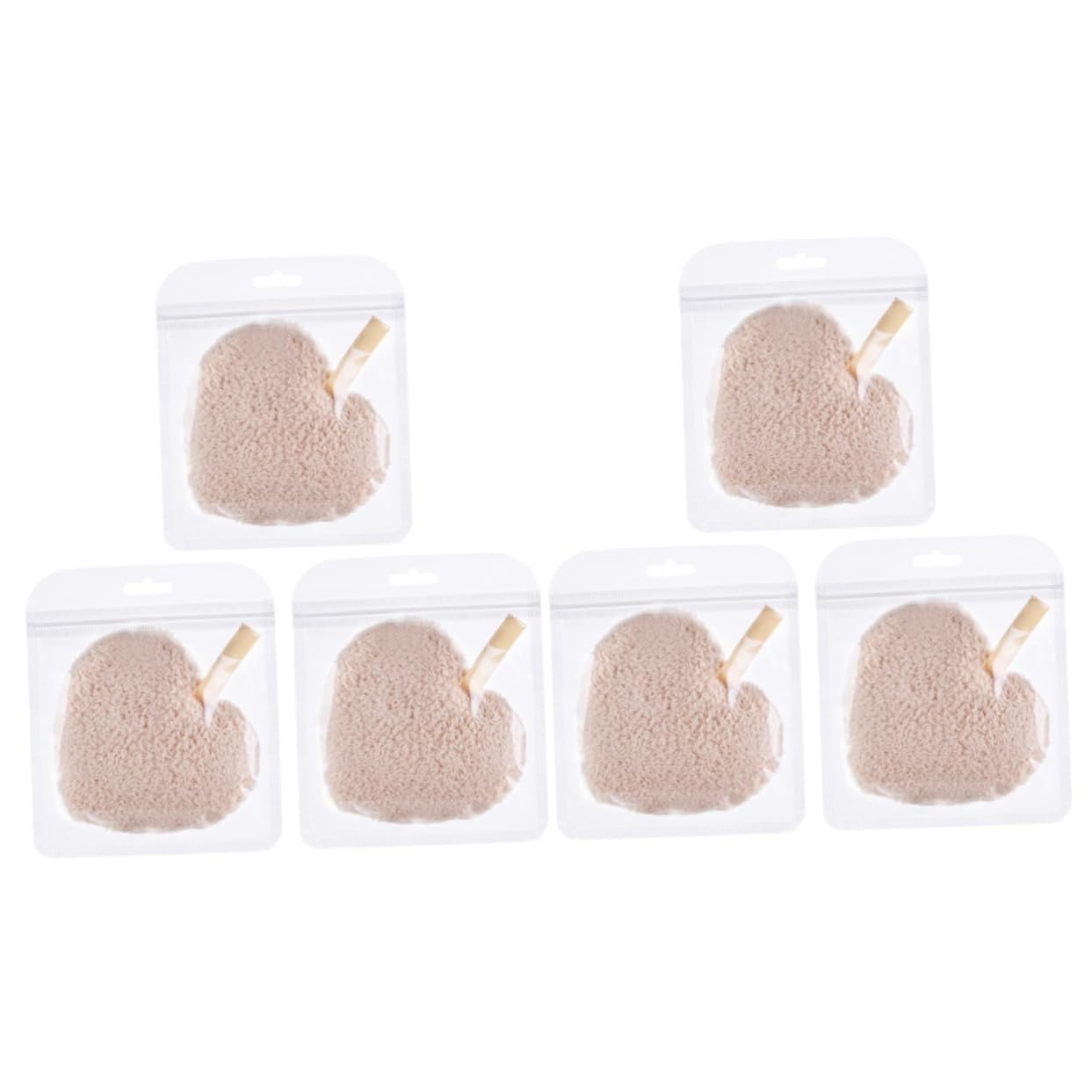 balacoo 2sets Face Washing Pads Heart Puff Makeup Pads Soft Cleaning Reusable Makeup Supplies 3pcs*2
