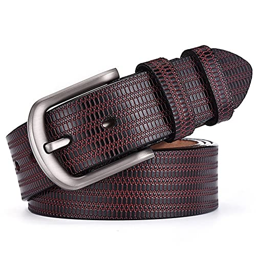 Leather Belt for Man Belts Leather Male Strap Business Trouser Waistband for Men (Color : Brown, Size : 105 cm) (Brown 115 cm)