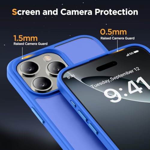 Image of Miracase Magnetic for iPhone 16 Pro Max Case, 6.9 inch, Slim, Blue | Compatible with MagSafe, Translucent Matte, Military-Grade Protection, Anti-Fingerprint, Shockproof Protective Phone Cover