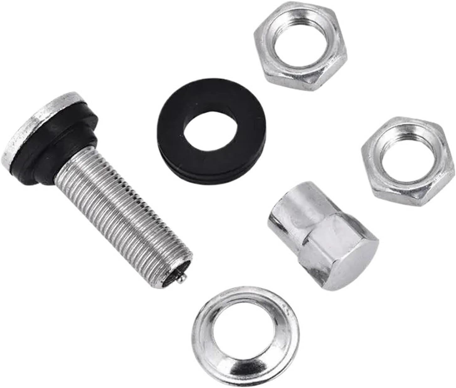 Metal Valve Stems 16pcs for Motorcycle and Automobile Flush Mount Metal Chrome Tire Valve Stems High Pressure Bolt for Tires