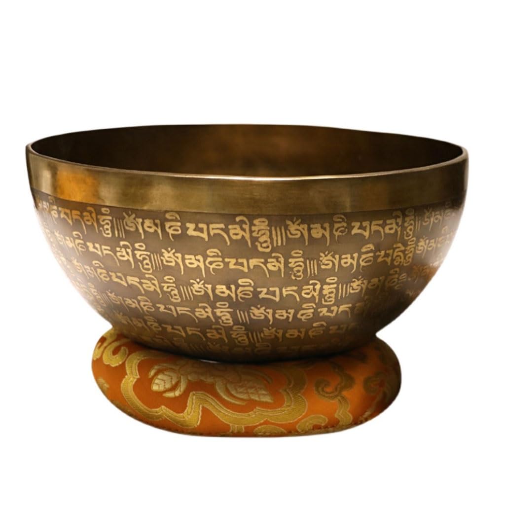 Bol chantant tibétain fait main, son de Bouddha, méditation, carillon en cuivre, ornement sonore(12CM)