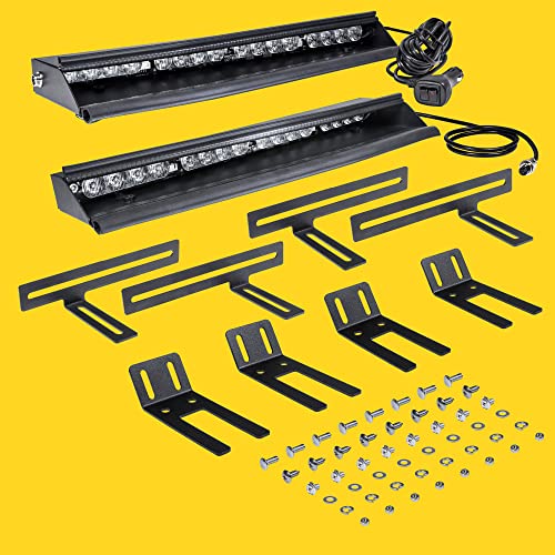 Lamphus Solarblast 48W Red Led Warning Strobe Visor Light Bar [48 Flash Modes] [Plug-N-Play] [Universal Fit] Red Flashing Emergency Interior Visor Light Bar For Volunteer Firefighter Truck Vehicles #TOP7