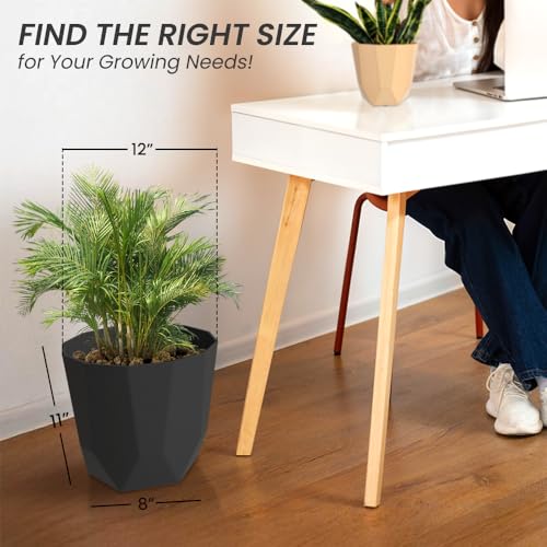 Image of YUCCABE ITALIA SHERA Hexa Plastic Planter Pot for Plants | Decorative Flower Pot | UV Protected Lightweight Indoor Outdoor Gamla for Home Decor, Balcony, Garden & Living Room