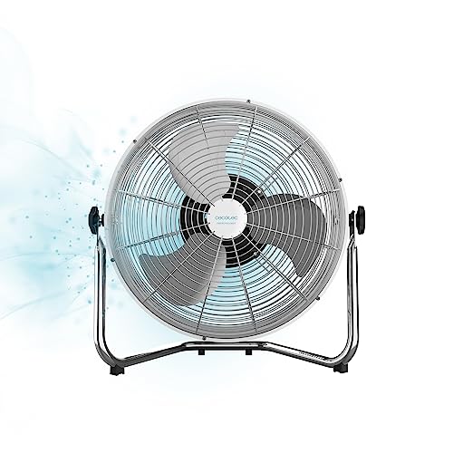 Cecotec Ventilador Industrial EnergySilence 4500 GyroPro. 110 W, Oscilación Automática, 3 velocidades, Motor de Cobre, Ajustable, Acabado Cromado