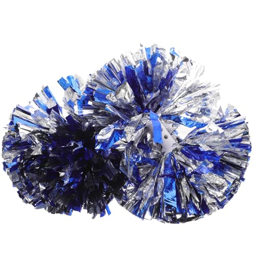 VANZACK 2Pcs Metallic Cheerleading Pompoms Vibrant Cheer Props for Dance Performance Sports Events Eye Catching Handheld Spirit Ornaments for Cheerleaders and Fans