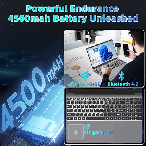 Image of 15.6 inch Business Laptop Core i5-8279U(4C /8T, Up to 4.10 GHz) 16GB 512GB NVMe SSD Win 11 Pro Backlit Keyboard Fingerprint Bluetooth for Student Work Gaming
