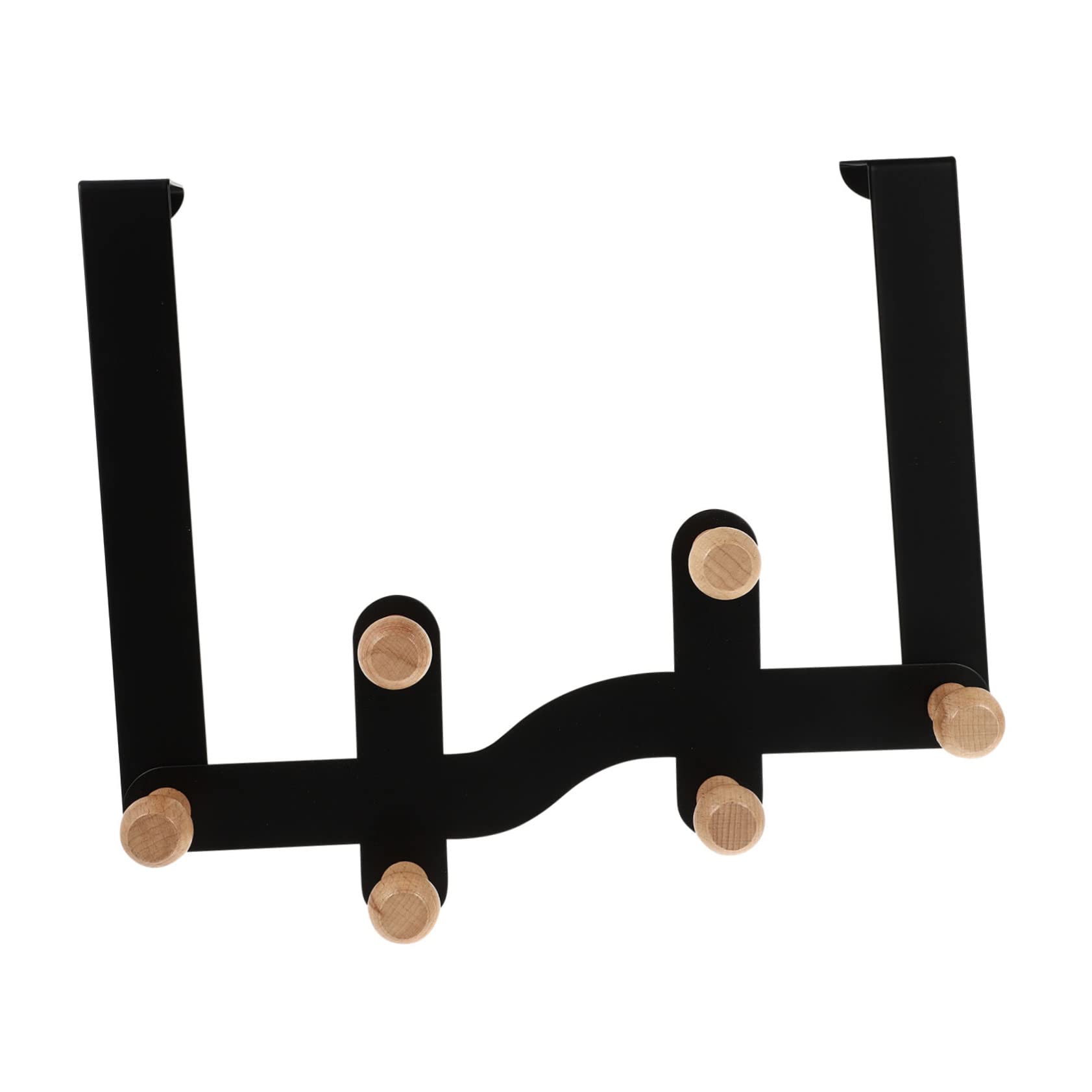 Cabilock 6 Wooden Hooks Door Rack Hanger Over The Door Organizer Easy Install No Nail Space Saving