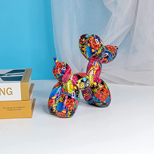 Zyxqq Balloon Dog Sculpture Home Decor, Modern Art Balloon Dog Statue Collectible Animal Dog Figurines Creative Craftwork Home Decoration Accents Resin Crafts For Living Room Desktop Office #TOP6