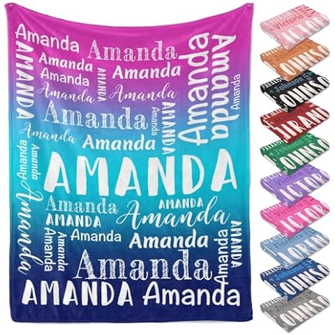 Custom Blanket Personalized Blankets and Throws Customized Blanket with Name for Baby Kids Adult Gifts for Christmas Birthday Valentines Day Cover