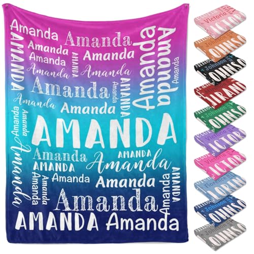 Custom Blanket Personalized Blankets and Throws Customized Blanket with Name for Baby Kids Adult Gifts for Christmas Birthday Valentines Day