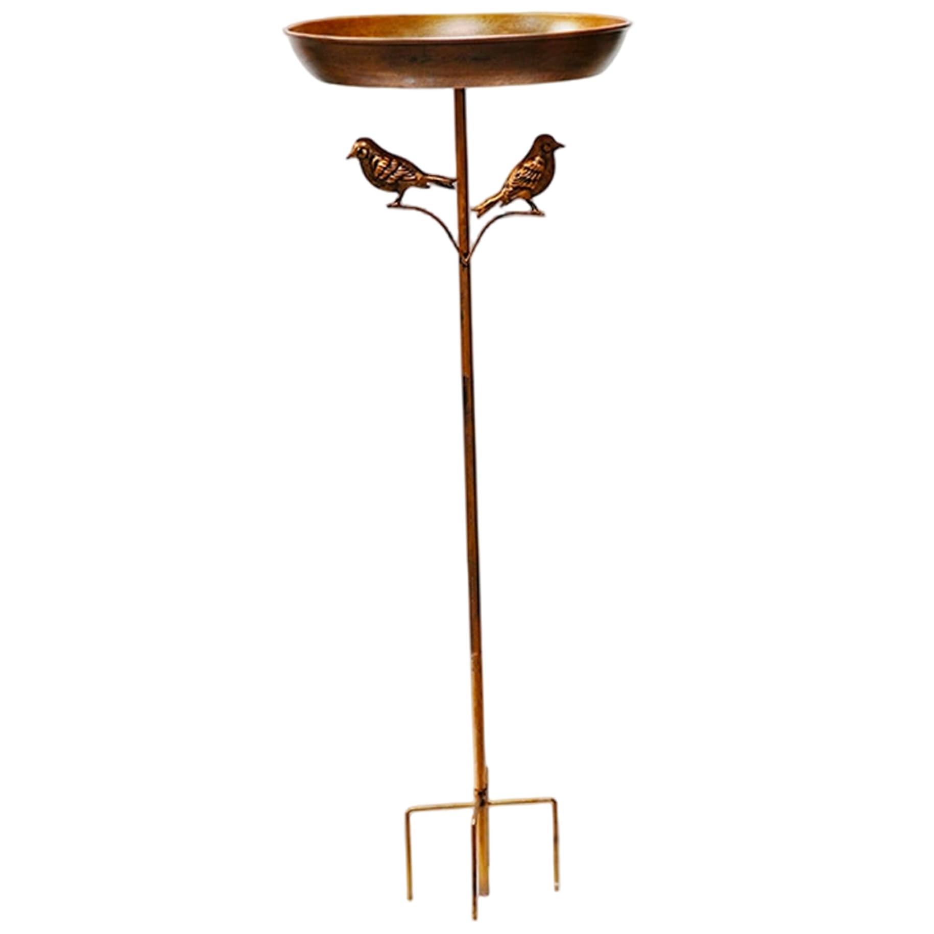 Bol de Bain à Oiseaux, Bain d'oiseaux en Fer haché 32x12 Pouces avec décor et pieu de capacité mangeoire extérieur pour l'observation des, Les passionnés