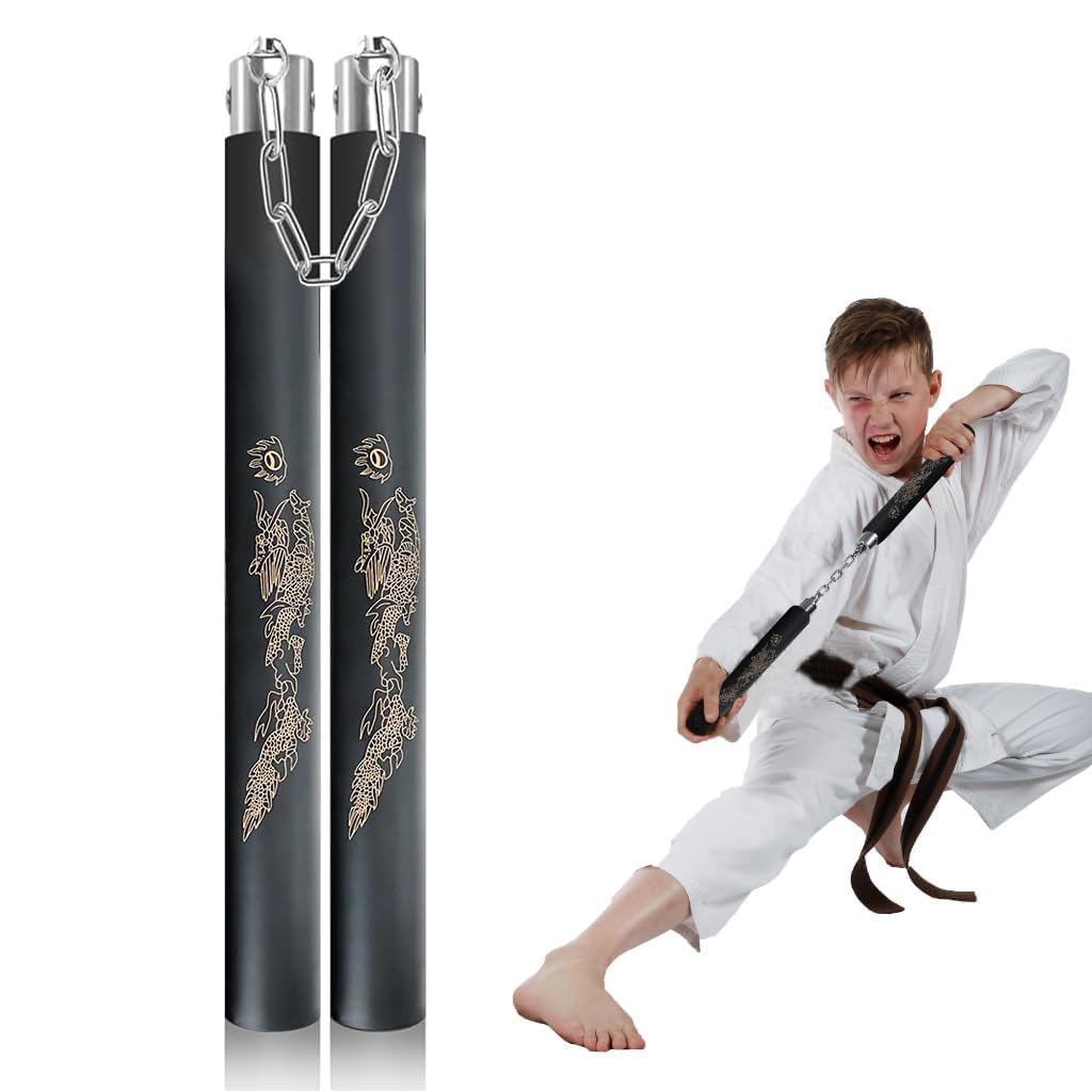 YEPZY Nunchucks 12 Inches EVA Foam for Kids & Beginners - Soft Durable Rubber Training Nunchakus Martial Arts Nunchucks with 360° Swivel Steel Chain - Gift for Christmas & Birthday-picture-12