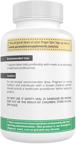 Miniatura 5 de Pure Science Suplemento de L-teanina 400mg - Promueve la relajación y el manejo saludable del estrés - 60 cápsulas vegetarianas