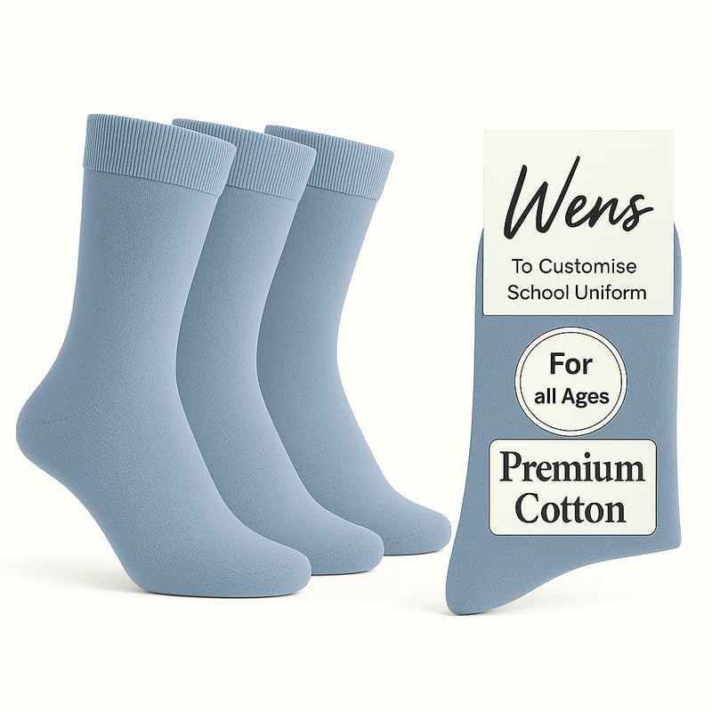 Image of Wens Plain Dark Socks for Girls, Boys, Kids & Men of All Ages (Pack of 3) | Heavy Elastic, Streachable & Comfortable Fit
