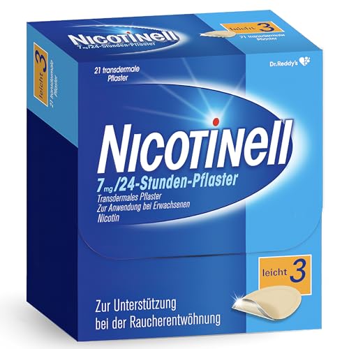 Nicotinell 7 mg / 24-Stunden- Nikotinpflaster, 21 St.: Pflasterstärke Leicht. Das Nicotinell Nikotinpflaster mit der Steady-Flow Technologie hilft. Nikotinpflaster. Rauchen aufhören. Rauchen aufhören