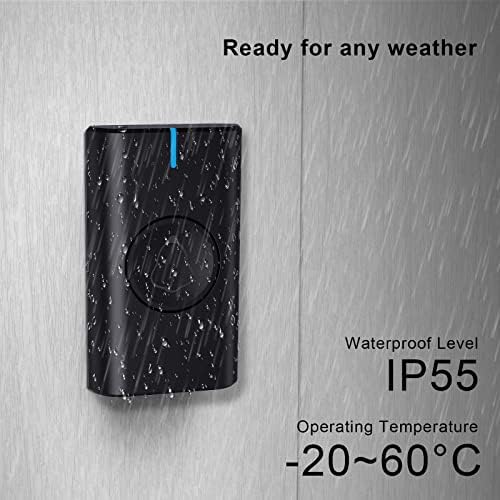 SECRUI Wireless Doorbell, USB and Battery Operated Door Bells IP55 Waterproof - 700 Foot Long Range with 4 Volume Levels 39 Chimes Indicator Light Doorbells Easy Install for Home - 2 Receivers-(Black)