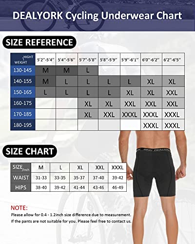Dealyork Padded Bike Shorts For Men Cycling Underwear Bicycle Biking Shorts 3D Padding Mtb Liner Cycle Riding Biker Shorts X2 #TOP2