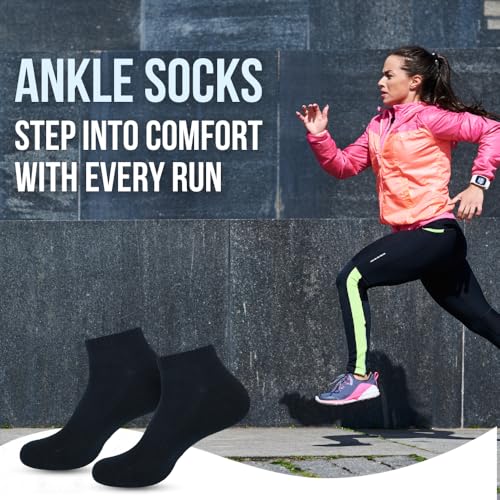 Image of LMDPRAJAPATIS Ankle Low Cut Socks for Women Pack of 6 Pairs - Athletic Socks Comfortable Breathable Short Cotton Blend, Reinforced Heel & Toe, Durable, Lightweight Ideal for Everyday