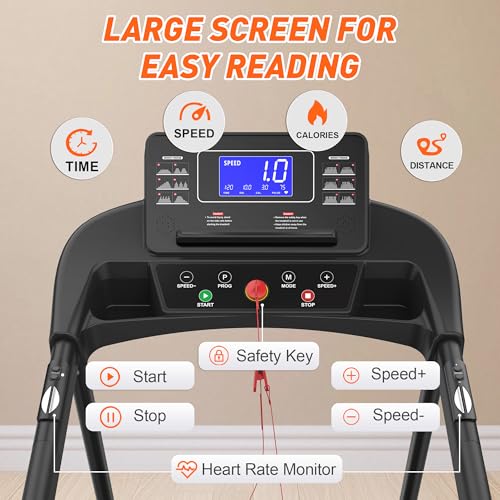 Image of Best Walking Treadmill for Seniors, Treadmills for Home with Extended Handrails, Dual Shock Absorption, Heart Rate Monitor & Fitshow App, Ideal for Elderly Rehab & Family Workouts