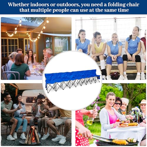 Kigley Folding Soccer Bench Chair Portable Team Sports Sideline Bench for Football Camp Travel Events Outdoor Seating with Storage Bag(Classic,Blue,9 Seats) by Kigley - Image 7