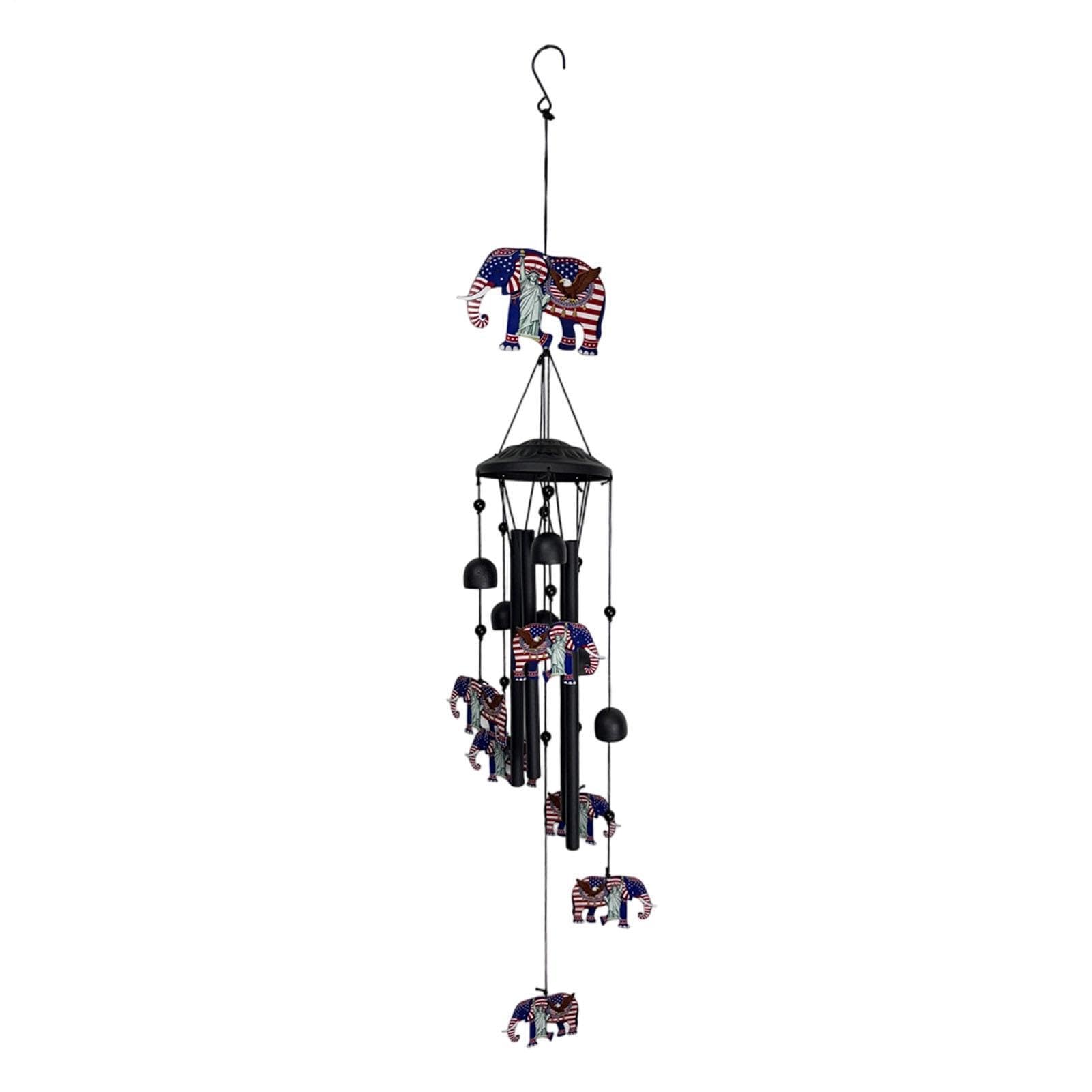 Carrillones De Viento Exterior Metal Retro Patriótico Con Gancho | Carillón de viento águila decoración exterior Para Jardín, Patio, Porche, Patio Trasero, Balcón, Familia, Propietarios Y