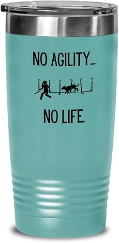 Miniatura 2 de Agility Dog Life, regalo para entusiastas de la agilidad, vaso aislado y frío caliente con tapa para competidores de perros, texto negro 20 o 30 0z.