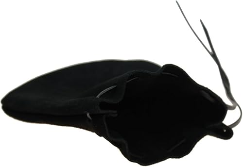 Miniatura 2 de Monedero medieval Bolsa de cuero de gamuza negra Bolsa de cinturón renacentista con cordón, Negro -