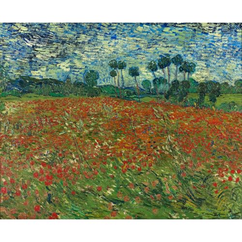 Toile Van Gogh Champ de coquelicots id&eacute;ale pour d&eacute;corer le salon ou le bureau
