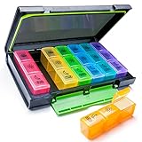 Remtise Weekly Pill Organizer, 7 Day Pill Box (3-Times-A-Day) Portable for Travel with Moisture-Proo