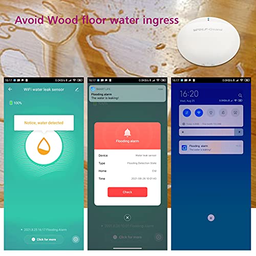 Wolf Guard SR-W04 Smart Wi-Fi Water Leak Detector, Avoid Water Leaks and Damage the Floor - Image 3