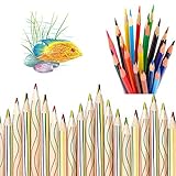 lapiz arcoiris torre [Tamaño] : El lápiz es aprox. 18 cm/ 7,1 pulgadas de largo, puede usar mucho tiempo, hecho de madera fuerte, irrompible, seguro y saludable para el cuerpo humano.