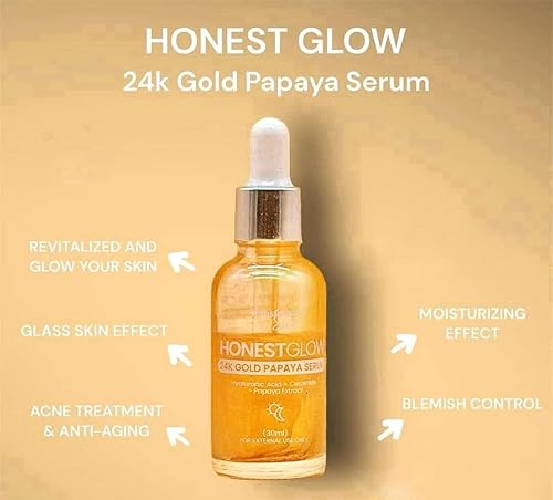 Miniatura 3 de Suero de papaya de oro de 24 quilates HONEST GLOW para piel transformada, 1.0 fl oz