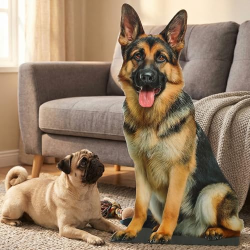 Image of Geelin 4 ft German Shepherd Cardboard Standup Cutout Life Size Dog Animal Stand up Photo Booths Prop Stand-up for Pets Animal Themed Birthday Party Decoration Supplies