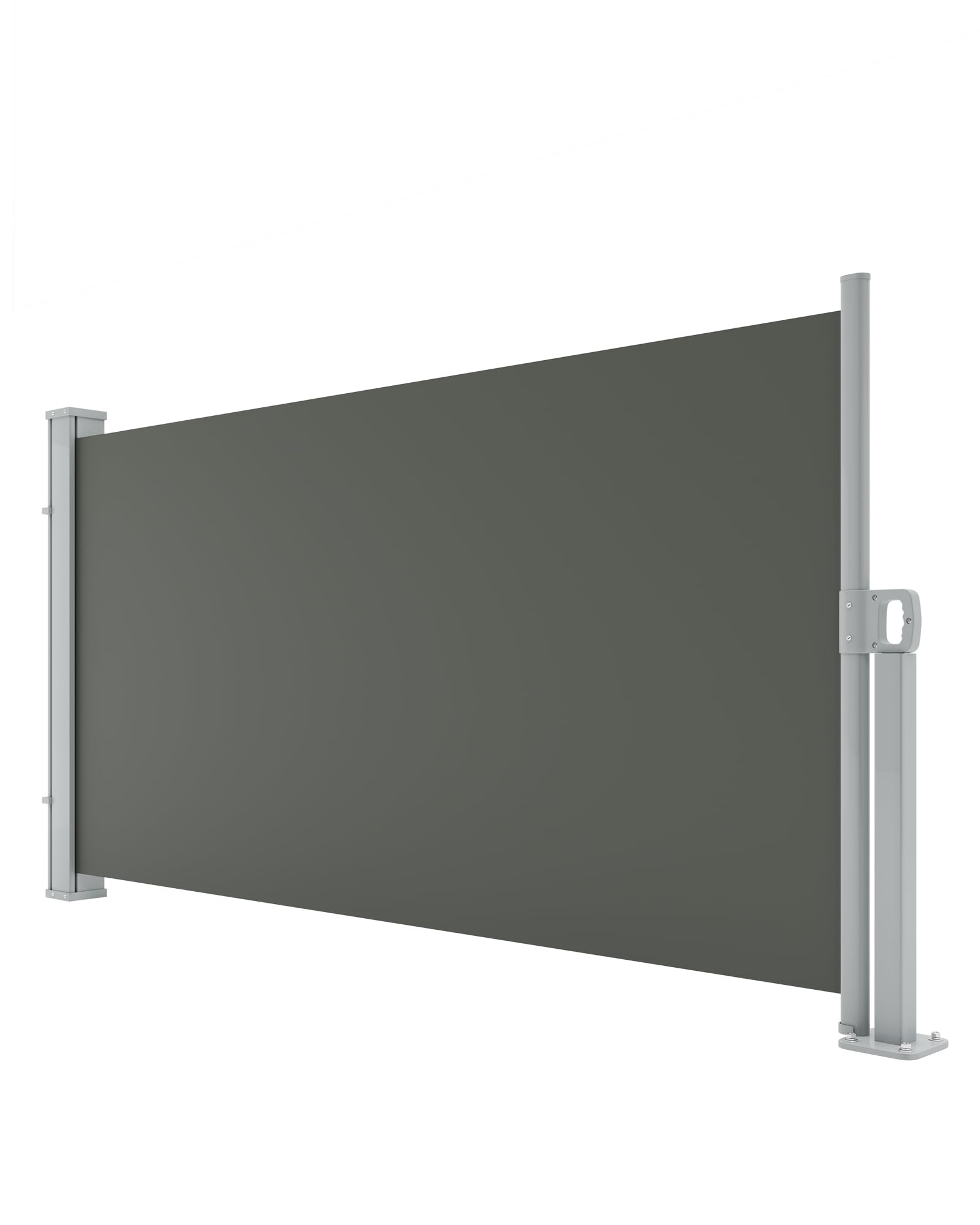 GarveeLife  Retractable Side Awning for Patio, Retractable Privacy Screen Protection Awning, Waterproof & UV-Resistant Folding Privacy Divider, for Patio, Balcony and Pools, Light Grey