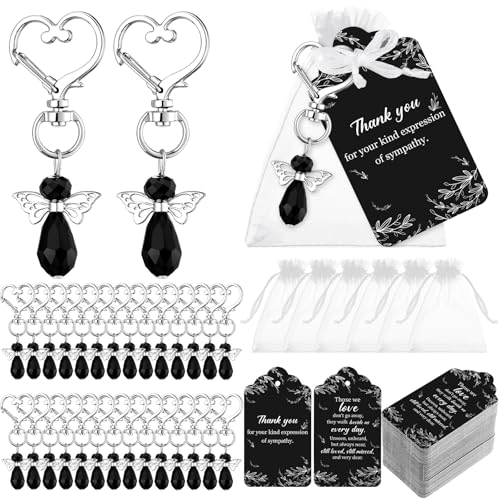 Sacs en organza pour fête commémorative Junkin et porte-clés ange de remerciement x100