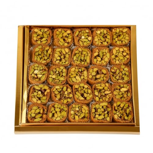 Zaitoune Pistachio Mabrumah Baklava – Authentic Middle Eastern Dessert | Premium Gift Box with Rich Pistachio Filling & Crispy Kataifi Layers | Handmade Luxury Arabic Sweet – Perfect for Sharing & Gifting (18 oz)