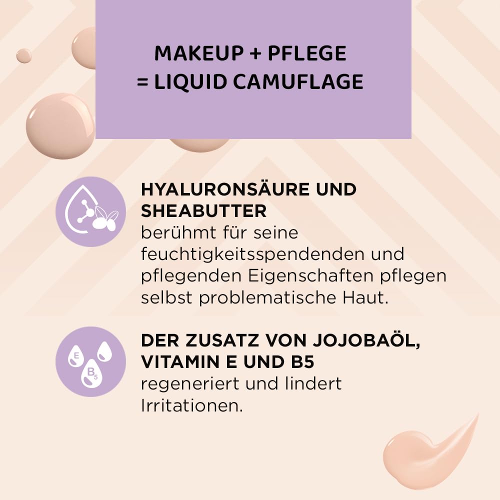 Eveline Cosmetics Liquid Camouflage wodoszczelny korektor z kwasem hialuronowym – nr 02 | Nowa edycja Liquid Camouflage zapewnia nieskazitelne krycie i korzyści pielęgnacyjne skóry