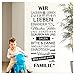 Produktbild Grandora Wandtattoo Spruch Wir sind eine tolle Familie I schwarz (BxH) 48 x 120 cm I Flur Wohnzimmer Sticker Aufkleber Wandsticker Wandaufkleber W5385