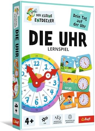 Trefl - Die Uhr – Kleiner Entdecker Lernspiel für Kinder ab 4 Jahren