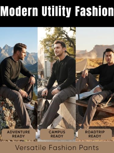 Image of GRECIILOOKS Men's Cargo Pants | 6 Pocket Cotton Cargo Joggers for Men | Loose Fit Stylish Pant with Pockets | Casual Baggy Trousers & Streetwear Lower