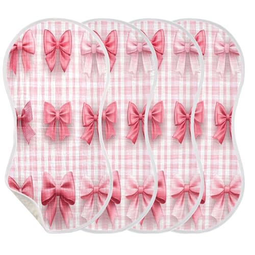 Bows Burp Cloths Cotton Baby Washcloths,Large 22x11in Burping Cloth Absorbent and Soft for Newborn Baby Boys and Girls,2 Pack3