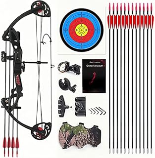 Lanneret Compound Bow and Archery Sets - Right Hand Archery Compound Bows 15-29 lbs Draw Weight Adjustable for Youth and Beginners，Hunting Bow Kit for Beginner