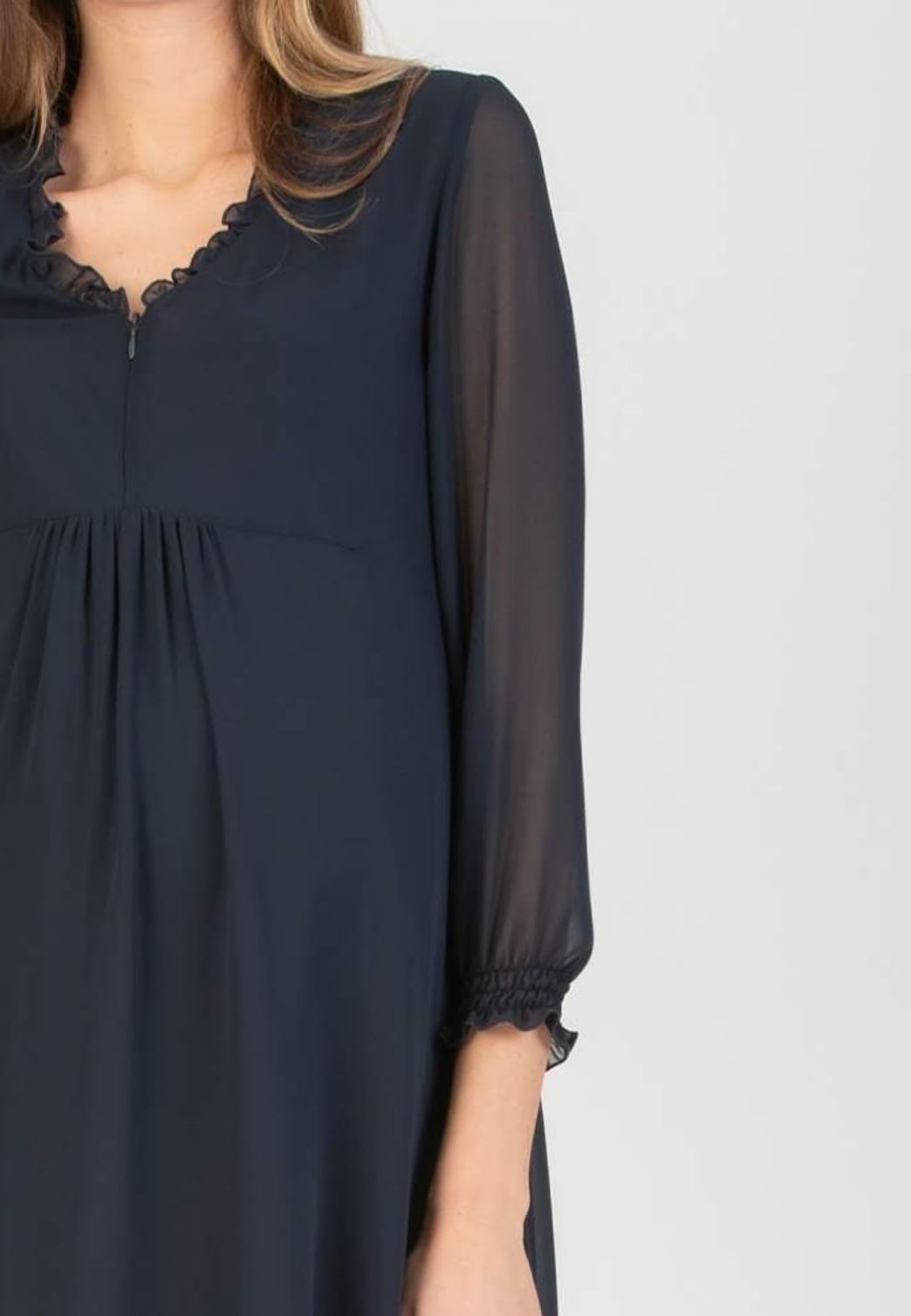 ATTESA maternity Sukienka Kobiety Giusy J – długa sukienka ciążowa w Tencel z płytami